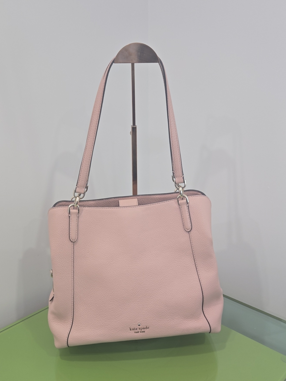 kate spade  Blush Pink Leila Medium Pebbled Leather Hobo Bag